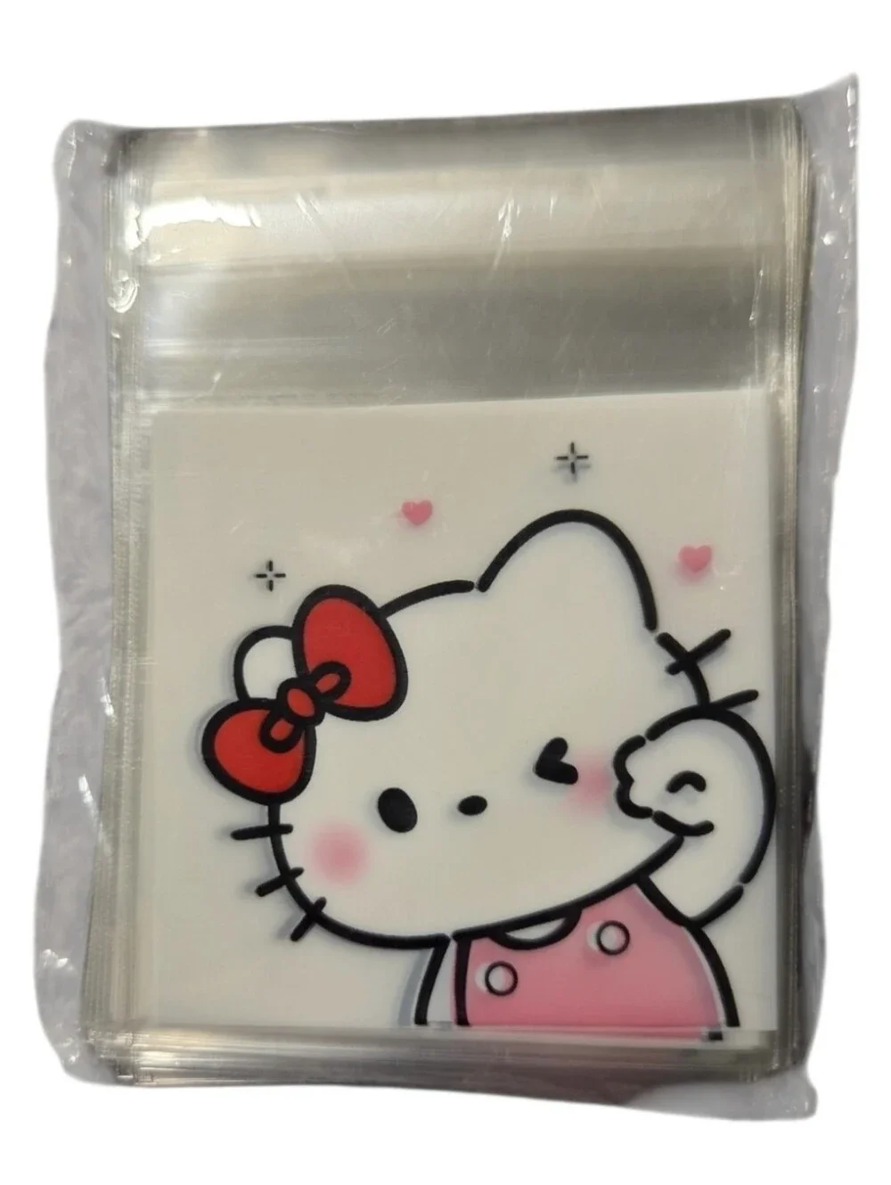 100-Pack Clear Decorative Treat Bags with Hello Kitty Silhouette(Sanrio), NEW